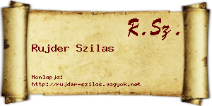 Rujder Szilas névjegykártya